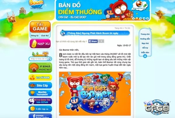VNG thông báo ngừng phát hành game Boom Online 