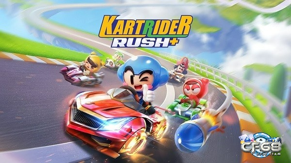 Kartrider Rush+ là một trò chơi đua xe với hình ảnh của các nhân vật biếm họa cực kỳ dễ thương 