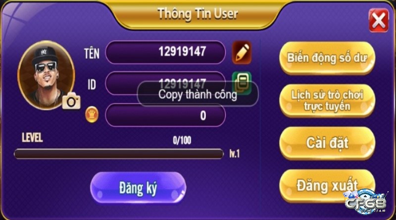 Cách đăng ký tài khoản chơi vip 68 game bai doi thuong