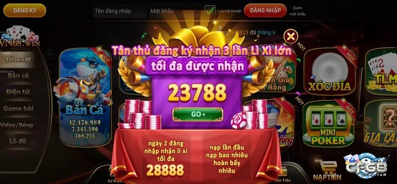 Vn68 casino mang tới nhiều ưu đãi hấp dẫn cho người chơi 