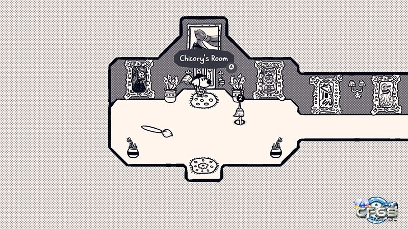 Game Chicory: A Colorful Tale có cốt truyện về một thế giới u ám và trống trải